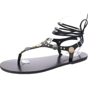 Wild Pair Earheart Black T Strap Sandals Size 10.5 NIB